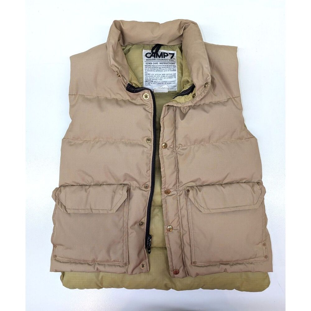 Vintage Camp 7 down puffer vest, size XS